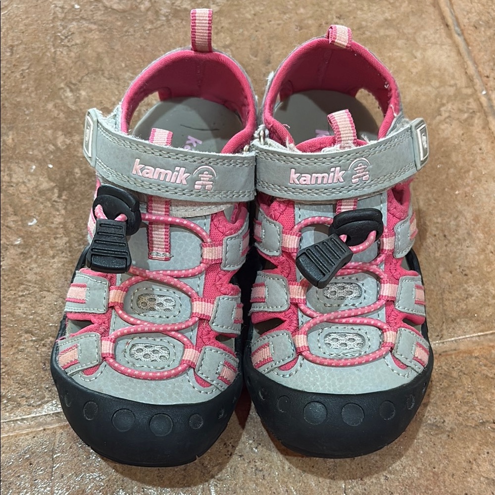 Kamik Pink and Gray Sandals with Adjustable Straps